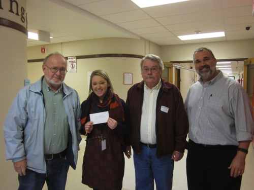 2015 Winner - Tricia Stevens, Spanish Teacher at Lowville Academy. Pictured with Lynn Hunneyman, Richard Edwards, and  Tom Griffiths, President of Lowville TA (R).